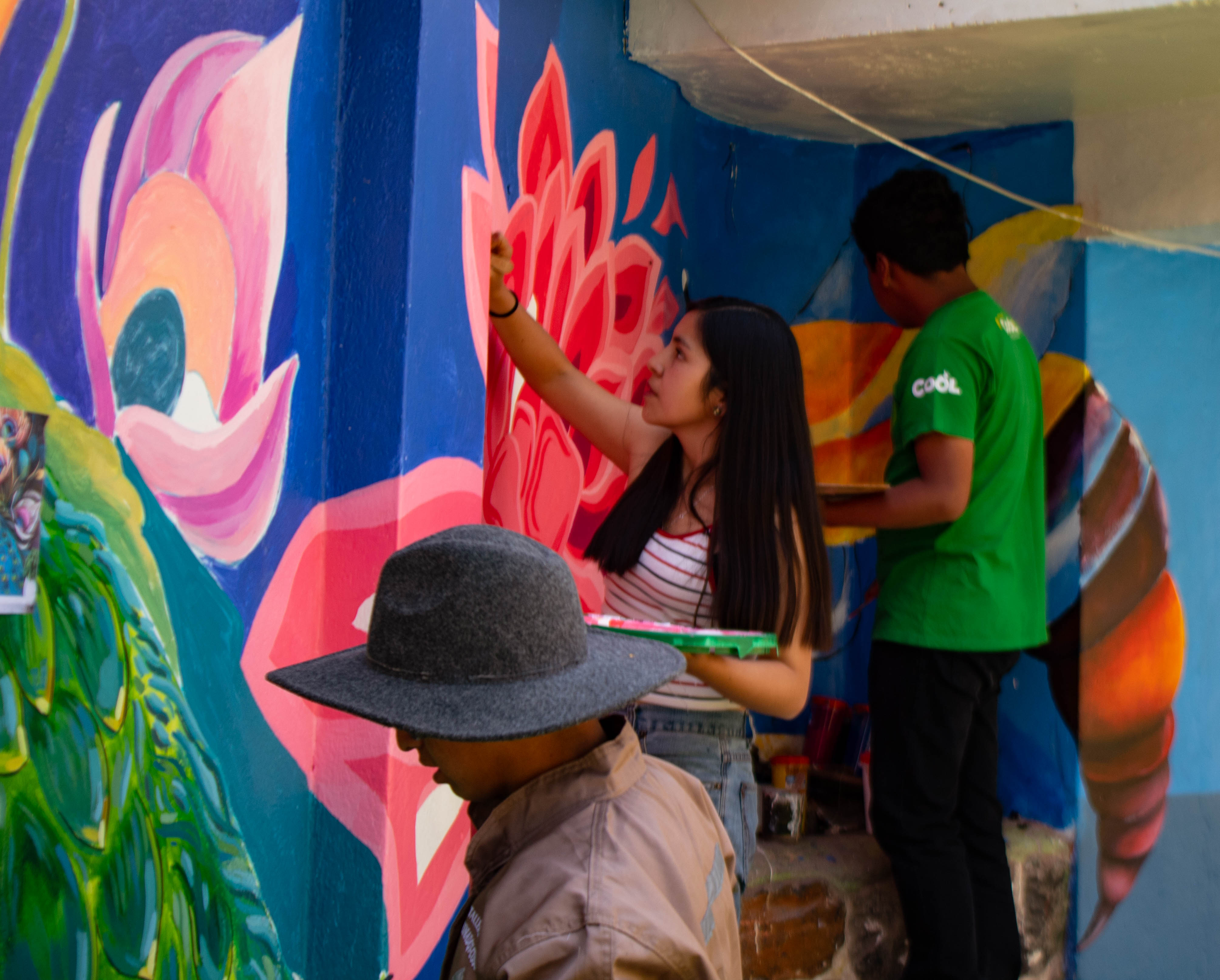 Estudiantes de la Universidad Nacional de Arte embellecen Parque Urpicha con murales ecológicos