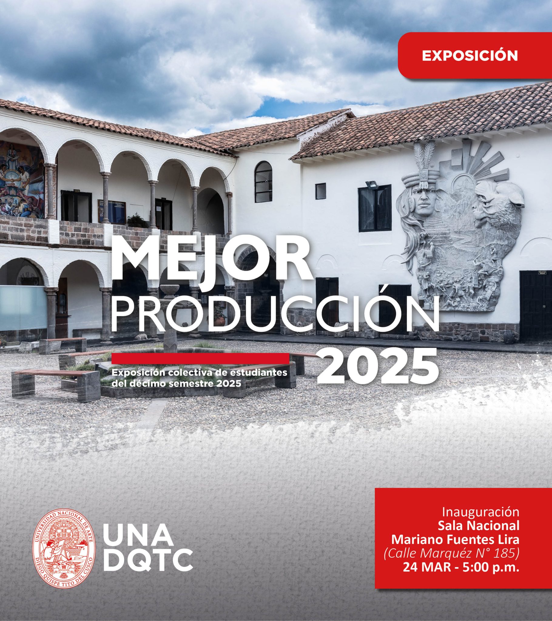 “MEJOR PRODUCCIÓN” SE EXHIBE DESDE MAÑANA MARTES EN SALA NACIONAL MARIANO FUENTES DE UNIVERSIDAD NACIONAL DE ARTE DIEGO QUISPE TITO