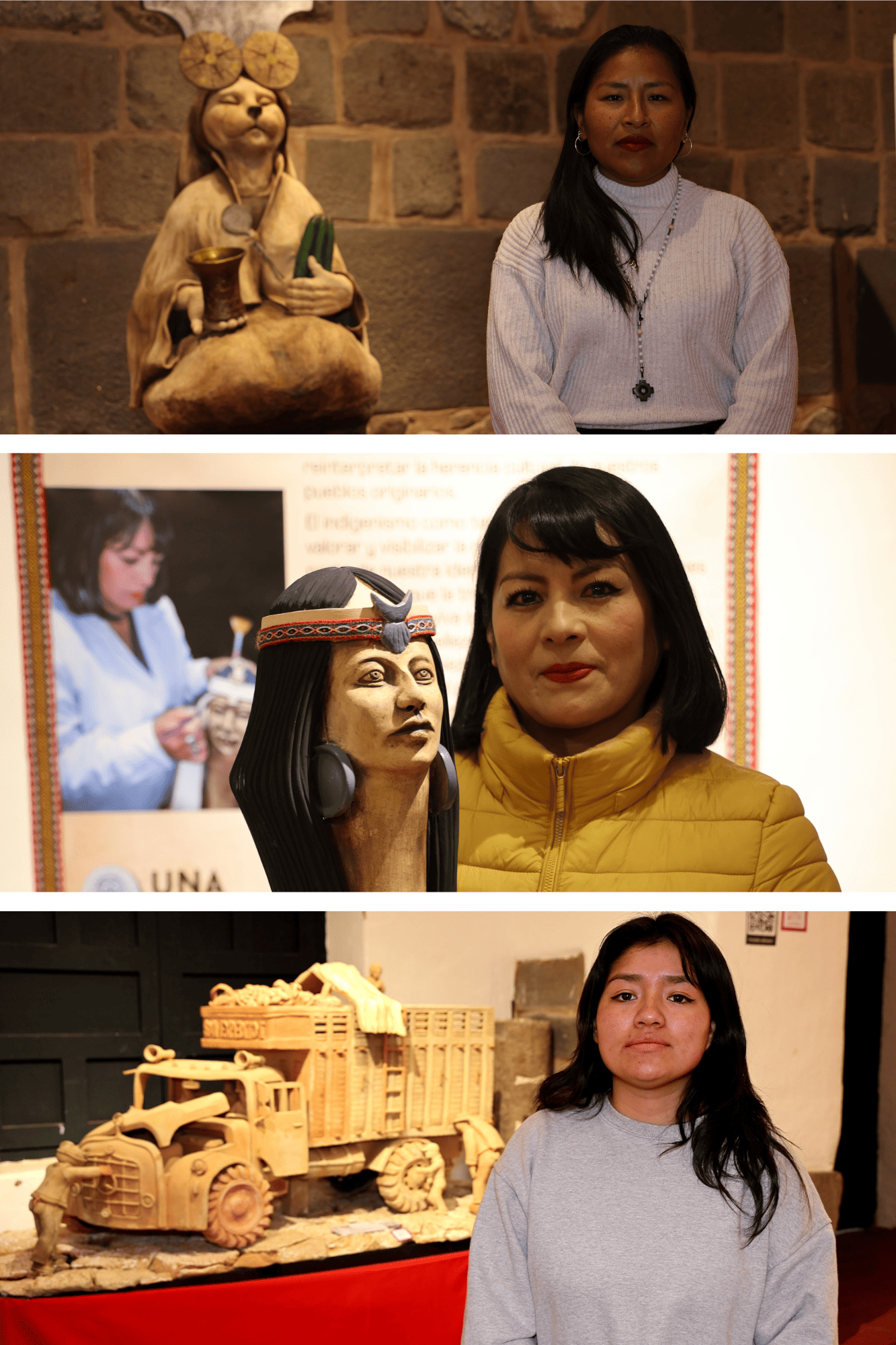 TRES MUJERES CERAMISTAS DE LA UNIVERSIDAD NACIONAL DE ARTE DIEGO QUISPE TITO EXPONEN EN CASA DE LA CULTURA