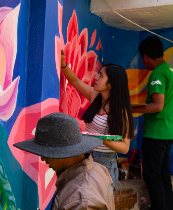 Estudiantes de la Universidad Nacional de Arte embellecen Parque Urpicha con murales ecológicos